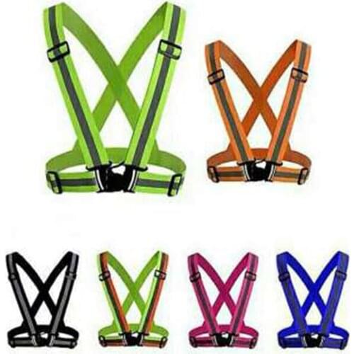 Highlight Reflective Straps Night Running Riding Clothing Night Work Adjustable Safety Vest High Visibility Elastic Jacket