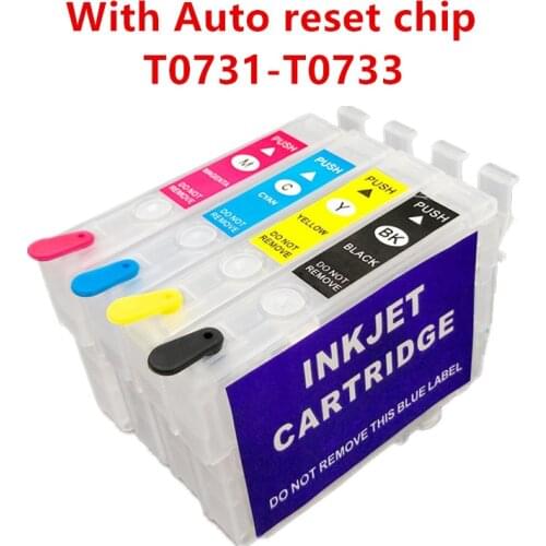 T0731 0731 refillable Ink Cartridge for Epson 73 T0731N 73N T30 TX203 TX510F TX210 CX5900 T40W TX205 TX209 TX409