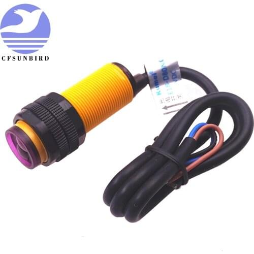 Smart Car Robot E18-D80NK Infrared Obstacle Avoidance Photoelectric Sensor Proximity Switch 3-80cm Detection Range Adjustable