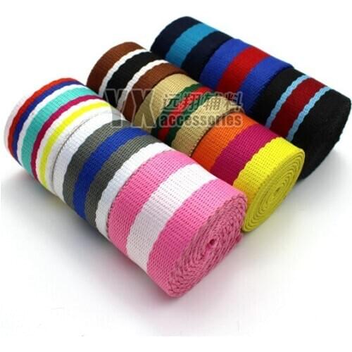 3.2cm width band thickened straps for bags colorful ribbon 10meters polyester backpack handbag belt high quality