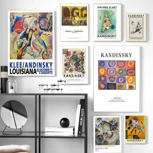 Vintage Wassily Kandinsky Famous Abstract Printing Canvas Paintings Poster and Print Wall Art Picture for Living Room Home Decor