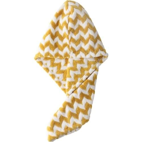 Absorbent Towel Dry Hair Cap Absorbent Quick-drying Thickened Turban Corrugated Towel Super Women