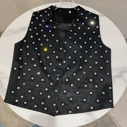 Vest Coat Women 2021 Summer New Big Rhinestone Hot Drilling Heavy Industry Suit Waistcoat Lady Sleeveless Top