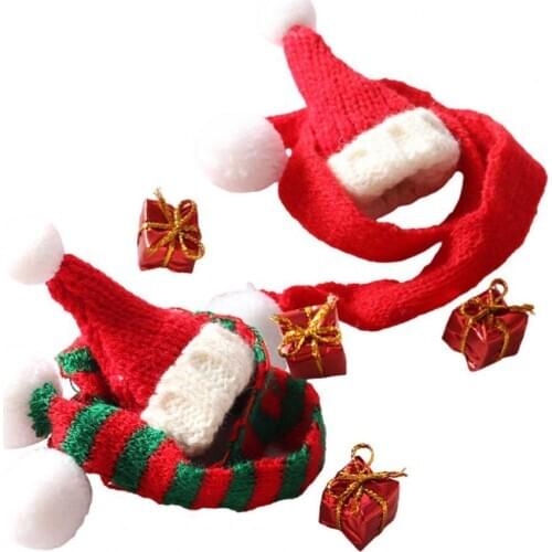 1/12 Dollhouse Mini Simulated Knitted Xmas Hat Gift Box Scarf Model Decor Gift