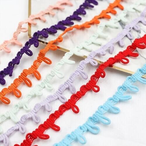 10Meter Multicolor Button Loops Elastic Lace Ribbon DIY Handmade Lace Trimming for Clothes Sewing Crafts Accessories