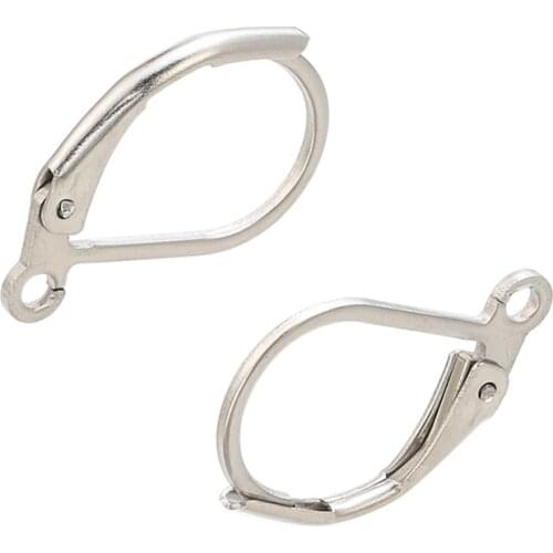 20 pcs Stainless Steel Earring clasp ear hook wire Jewelry Findings high quality Metal Accessories For DIY making