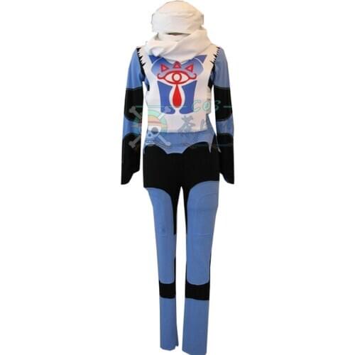 2018 The Legend of Zelda Ocarina of Time Sheik Blue Uniform Game Cosplay Costume L005