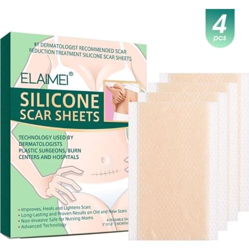 4Pcs/Box Silicone Gel Strips Patch Scar Removal Remove Trauma Burn Scar Sheet Skin Repair Therapy Patches