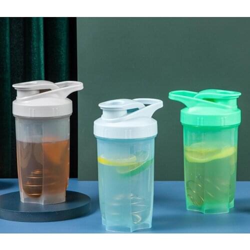 500ml Shaker Bottle Water Bottle Screw-On Lid Leak Proof PP Portable Protein Shaker Bottle for Workout Drinkware