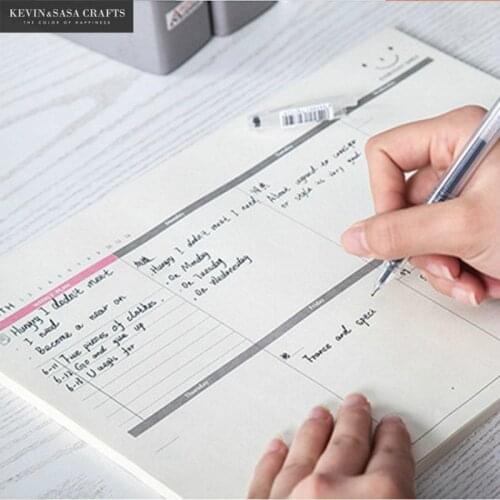 A4 Planner Notebook Office Supplies School Stationery Day Plan Week Plan 60 Inside Page Book Stationery Sticker Can Tear Notepad