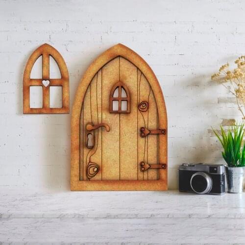 Doll House Accessories Mini Dollhouse Door Wooden Door Craft Kit With Flower Wood Door For Doll House Miniature Dollhouse Parts