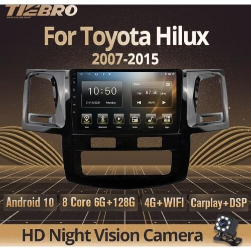 TIEBRO 2Din Car Radio For Toyota Fortuner Hilux 2007-2015 Android10.0 Autoradio GPS Navigation Bluetooth Player Car Receiver IGO