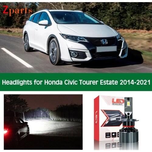 Car Bulbs For Honda Civic Tourer Estate 2014 - 2021 LED Headlight Low High Beam Canbus Lights Front Lamp Lighting Accessories