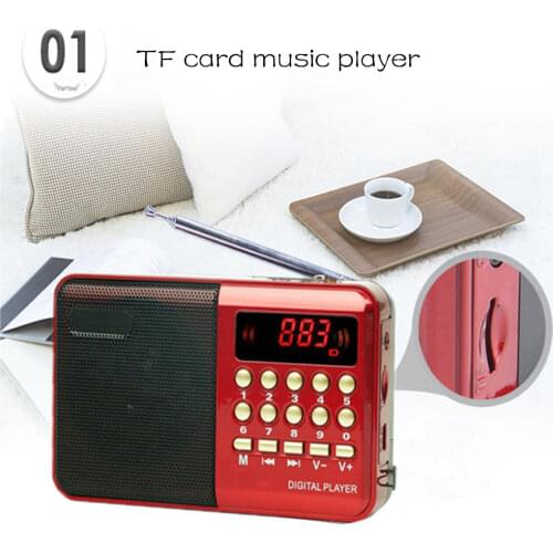 Free shipping Wireless Speakers Mini Portable Radio Handheld Rechargeable Digital FM USB TF MP3 Player Speaker