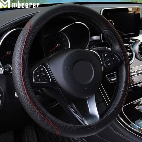 Car Steering Wheel Cover Skidproof Auto Steering- wheel Cover Anti-Slip Universal Embossing Leather Car-styling FOR AUTO