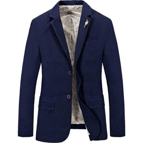 Spring Autumn Jacket Men Blazer Jacket Casual Fashion Jackets Coats Single Breasted Cotton Coat Men Male Plus Size S-4XL