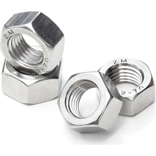 DIN934 M22 M24 M27 M30 304 Stainless Steel Hexagon Nuts