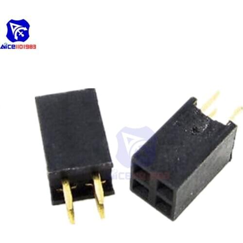 Diymore 10PCS/Lot 2X2 4Pin Double Row 2.54mm Pitch Straight Header Female Socket Connector
