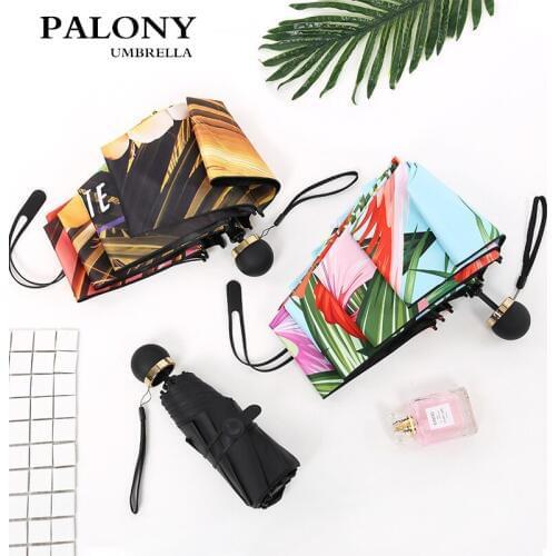Fashion New Flamingo Double-sided Printing Umbrellas Black Glue To Prevent Uv Radiation