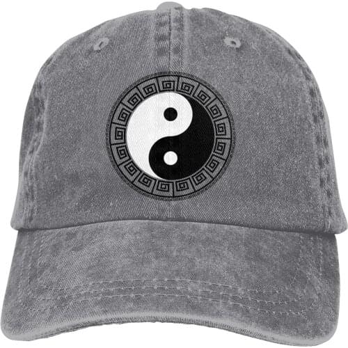 Yin Yang Asian Retro cotton Washed Baseball Cap Cowboy Hat Fitted Cap Snapback Hat for Men Women Casual Cap Sun Hat Outdoor Cap