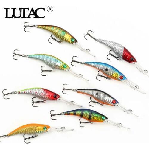LUTAC hard lure minnow artificial bait minnow floating colorful fishing lures 70mm 10g minnow