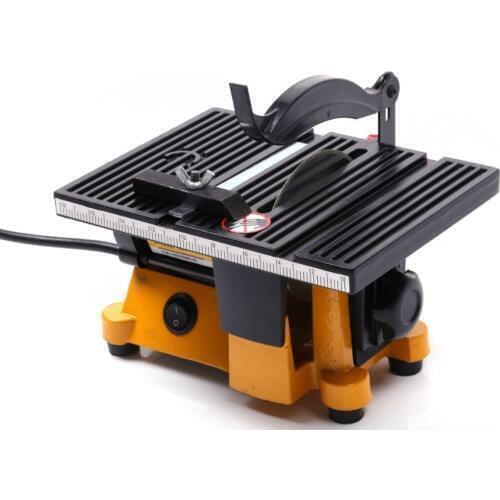 Mini table saw manual woodworking DIY model electric polishing cutting tool aluminum circular saw blade 220