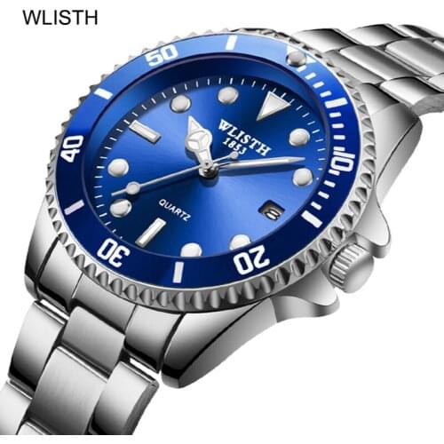 Personalized calendar green and black water ghost waterproof mens watch strong luminous steel band quartz watch