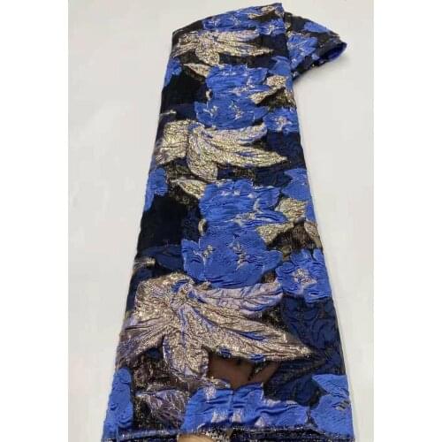 Latest African Lace Fabric 2021 High Quality Brocade Jacquard Lace Fabric French Organza Nigeria Lace Fabric For Wedding KM4924