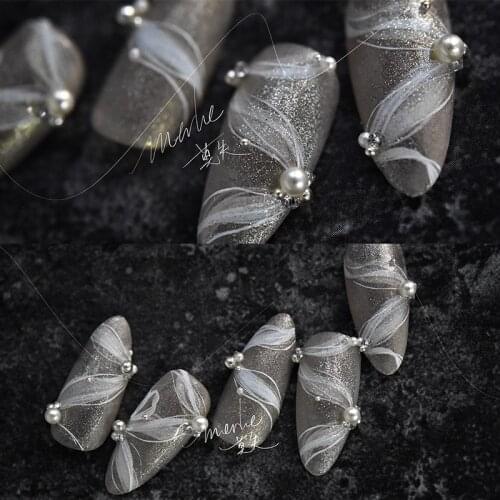 New craft 3D nail applique Japanese sticker ribbon streamer ultra-thin transparent nail decoration sticker