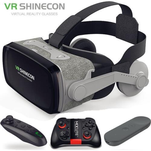 2019 Google Cardboard VR shinecon 9.0 Pro Version VR Virtual Reality 3D Glasses +Smart Bluetooth Wireless Remote Control Gamepad