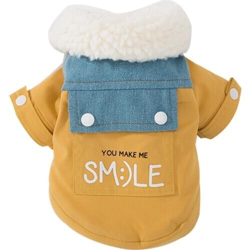 Pet clothes Cat Dog Clothes Autumn Winter Plus Velvet Padded Dog Jacket Cotton Warm Small and Medium-sized dog Winter jacket