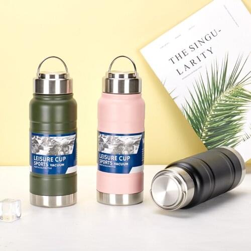 HowteleeMilitary Thermos, Travel Portable Thermos For Tea, Large Cup Mugs for Coffee, Water bottle, Stainless Steel ,600/800ML