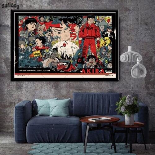 Posters and Prints Akira Red Fighting Classic Anime Wall Art Pictures Poster Canvas Painting for Home Decoration