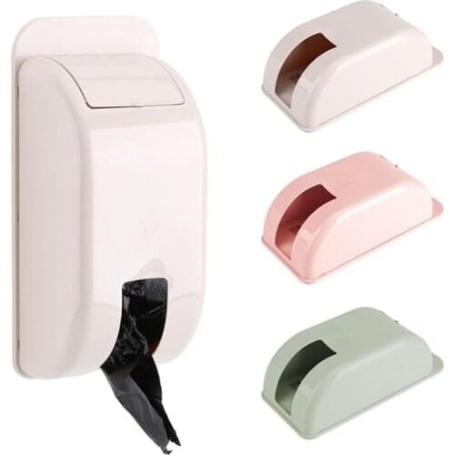 1 PC Plastic Garbage Bags Storage Box Wall-Mounted Solid Storage Cases Home Kitchen Bathroom Trash Storage Holders 4 Colors