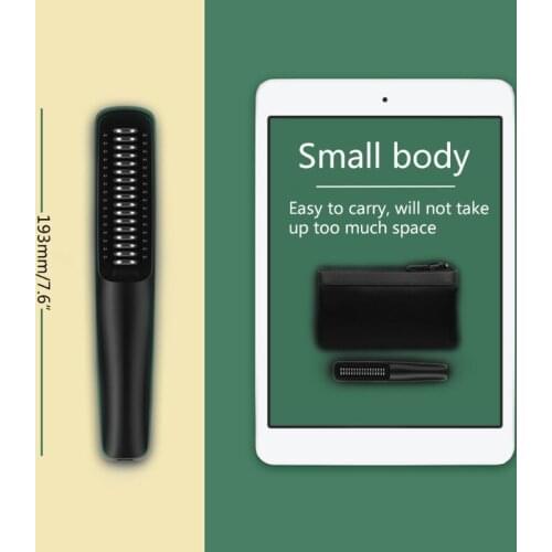 Portable Electric Ionic Hair Straightener Brush Negative Ions Hairbrush Combs L69D