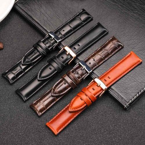 Genuine Leather Watch Band 12mm 14mm 20mm Substitute for DW and Various Brand Watches Universal Belt Bracelet Watch Strap