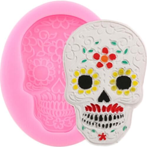 Halloween Skull Silicone Molds DIY Party Fondant Cake Decorating Tools Chocolate Gumpaste Candy Polymer Clay Moulds