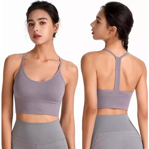Sports Bra Quick Dry Sexy Underwear for Women Yoga Outfit Workout Cross Beauty Back Thin Shoulder Strap Shockproof Running