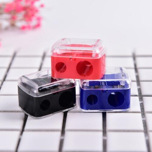 New Random Color 2 Holes Pencil Sharpener for Eyebrow Lip Liner Eyeliner