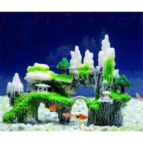 1 piece resin aquarium landscape fish tank decoration rockery stone bridge decoration aquarium accessories