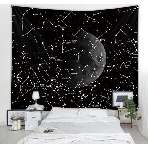 Boho Decoration Home Decor Night Sky Stars Space Tapestry Decorative Hanging Cloth India Aesthetic Room Decor Wall Hanging Mural
