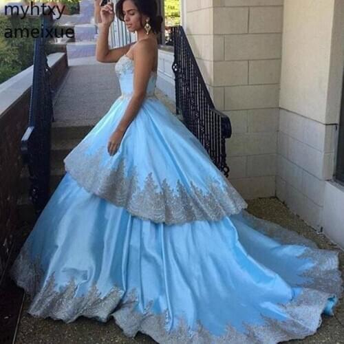 Blue New Sexy 2020 Plus Size Evening Dress Long Sweetheart Off The Shoulder Appliques Gown Luxury Formal Special Robe De Soiree