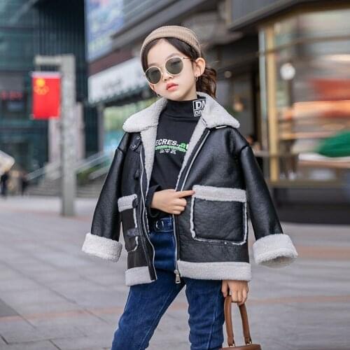 Winter New Arrival Korean style girls fashion Jacket Thickened fur inside Fake leather warm all-match coat Leather Jackets