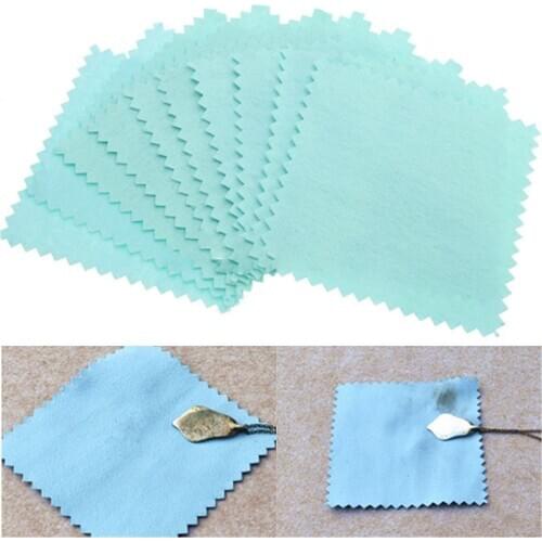 10pcs 80x80mm Silver Polish Cloth Jewelry Cleaning Cleaner Polishing Cloth Jewelry Making tools Blue Color Cloth Jewelry Tools