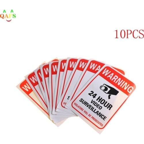 10pcs/lot Waterproof Sunscreen PVC Home CCTV Video Surveillance Security Camera Alarm Sticker Warning Decal Signs