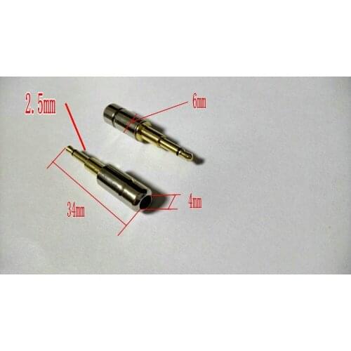 100pcs Gold Plated mini Copper 2.5mm Mono plug Audio soldering connector New