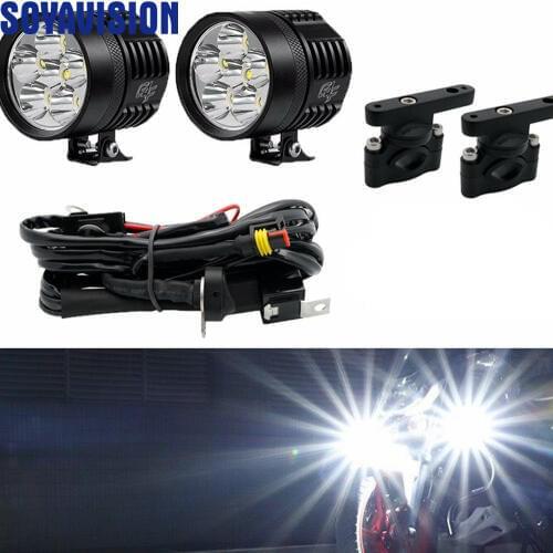 2X Plug&Play Motorcycle Headlights 8000LM 12V FOR XML-T6 chips Moto led Driving Spotlights Motorcycle headlamp spot head lights