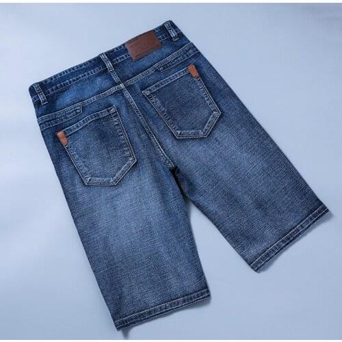 2021 summer Classic style Men Brand short Jeans Business Casual Stretch Slim Denim Pants Light Blue Black shorts Trousers Male