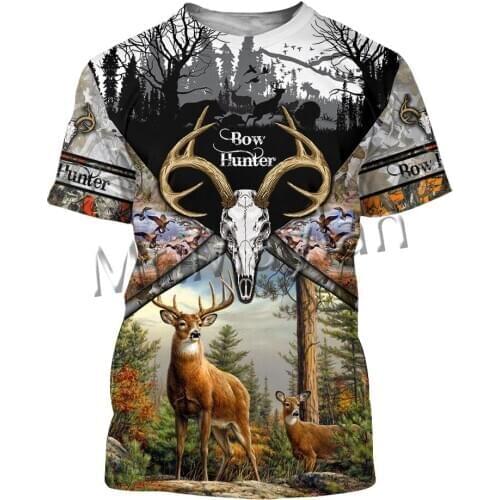 3D Print Fashion Animal Deer Bow hunter Colorful Men/Women Leisure O-Neck T-shirt / Beach Short / Tanks / Over sized Tops S-99