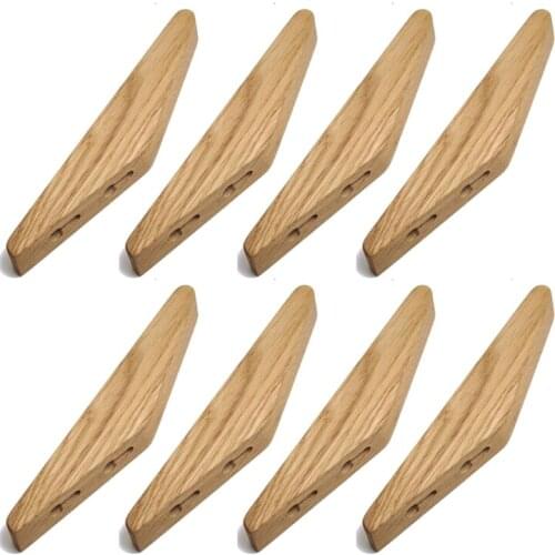 8 Pcs Natural Wood Clothes Hanger Wall Mounted Coat Hook Decorative Key Holder Hat Scarf Handbag Storage Hanger Bathroom